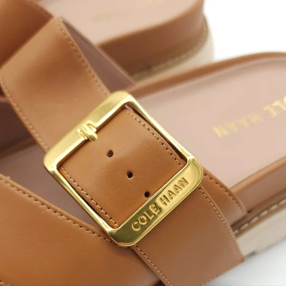 Cole Haan Women's Fraya Flats Platform Slide Adjustable Sandals Tan Size 6.5 - Picture 6 of 8